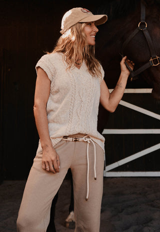  beige drawstring pants
